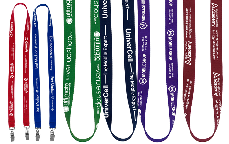 3/4" Import Air Ship Width Dual Attachment Silkscreen Polyester Lanyard